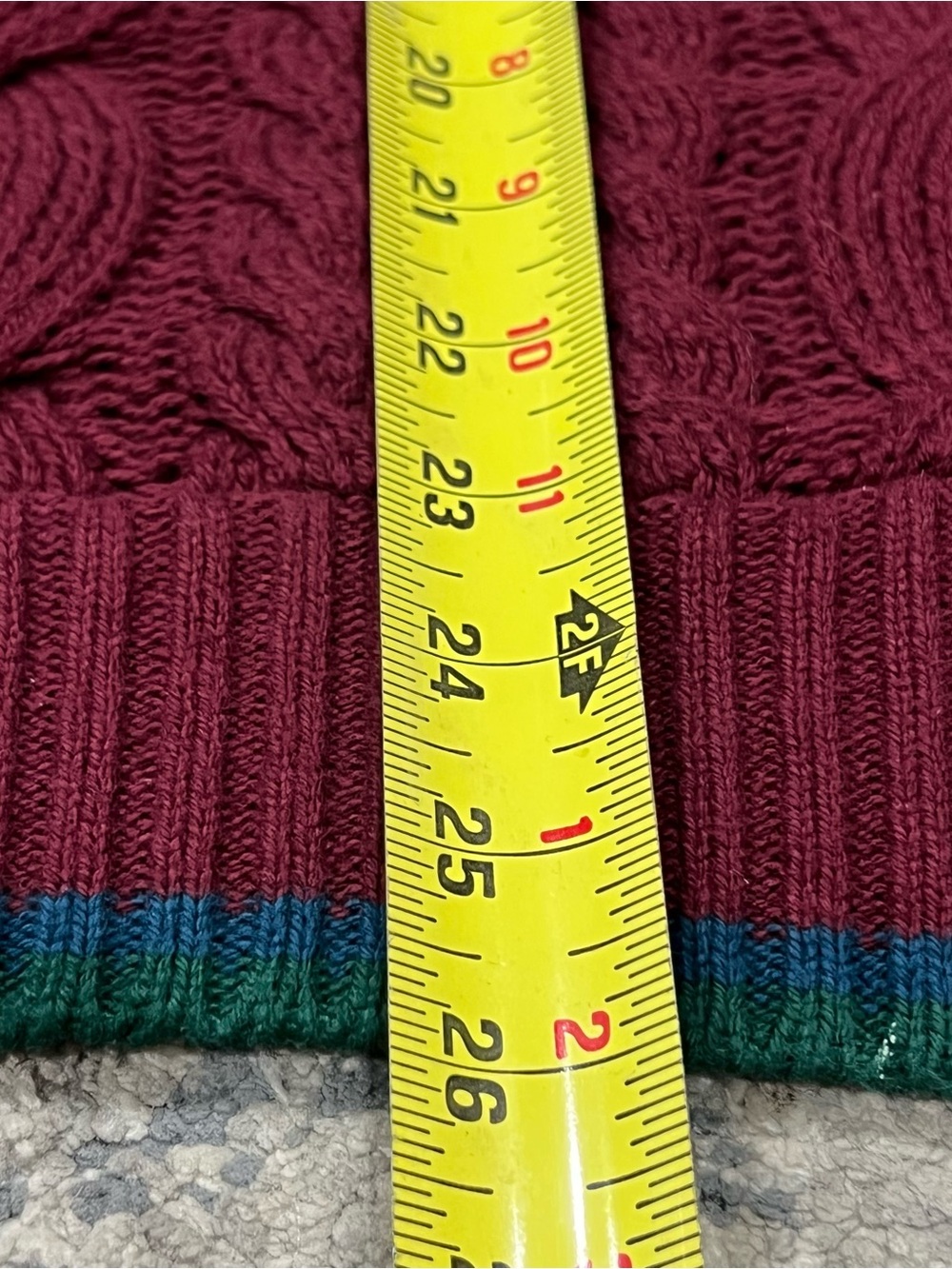 Vtg Lobo by Pendleton dark red knit sweater geometric green and blue Large - Picture 7 of 8